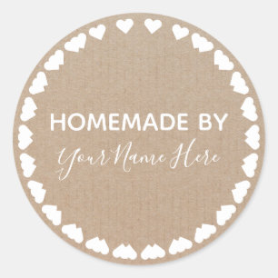 Homemade Cookie Cake Vintage Craft Simple Wreath Classic Round Sticker