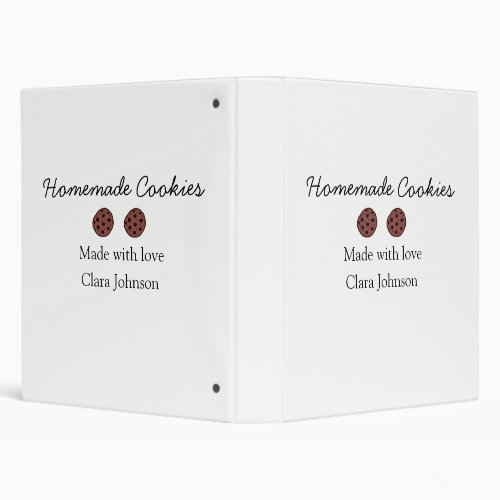 Homemade cookiers add your text name custom  throw 3 ring binder