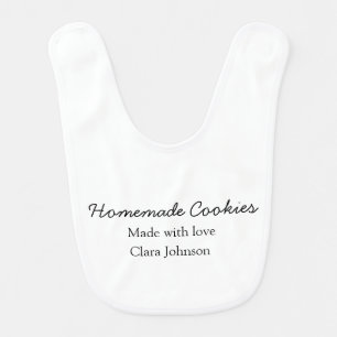 Homemade cookiers add your text name custom throw baby bib
