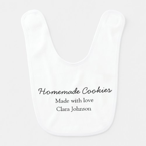 Homemade cookiers add your text name custom  throw baby bib