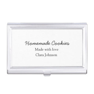 Homemade cookiers add your text name custom throw business card case