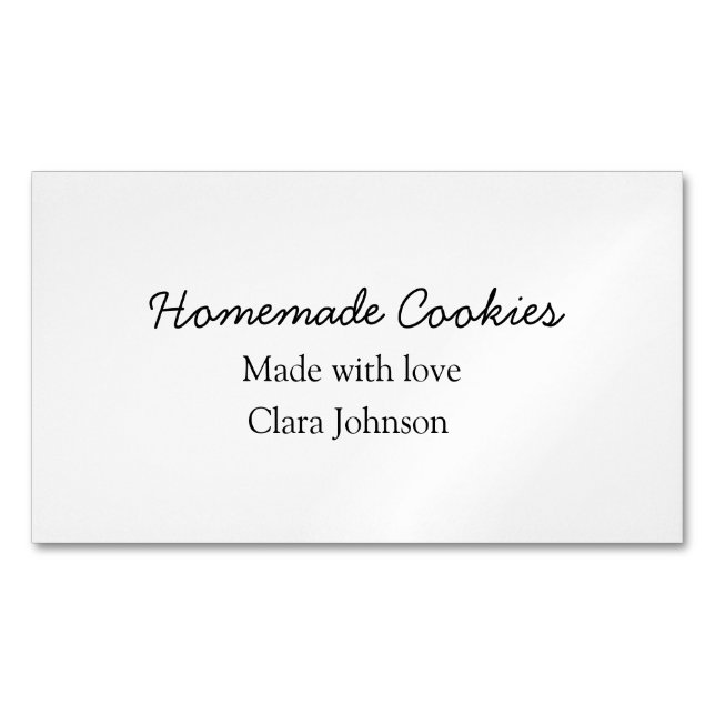 Homemade cookiers add your text name custom  throw business card magnet (Front)