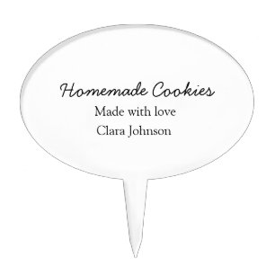 Homemade cookiers add your text name custom throw cake topper