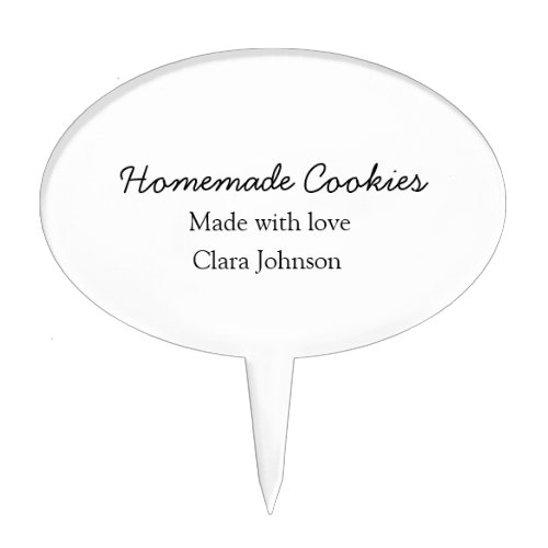 Homemade cookiers add your text name custom  throw cake topper