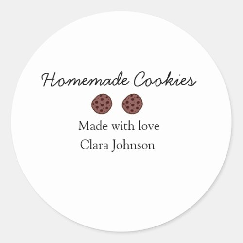 Homemade cookiers add your text name custom  throw classic round sticker
