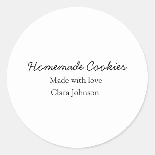 Homemade cookiers add your text name custom  throw classic round sticker