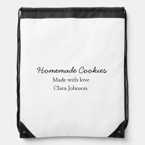 Homemade cookiers add your text name custom  throw drawstring bag