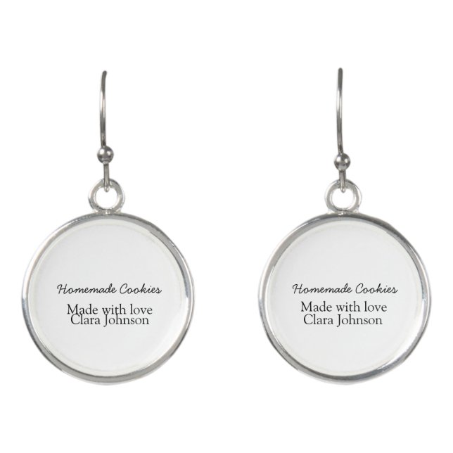 Homemade cookiers add your text name custom  throw earrings (Front)