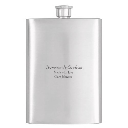 Homemade cookiers add your text name custom  throw flask