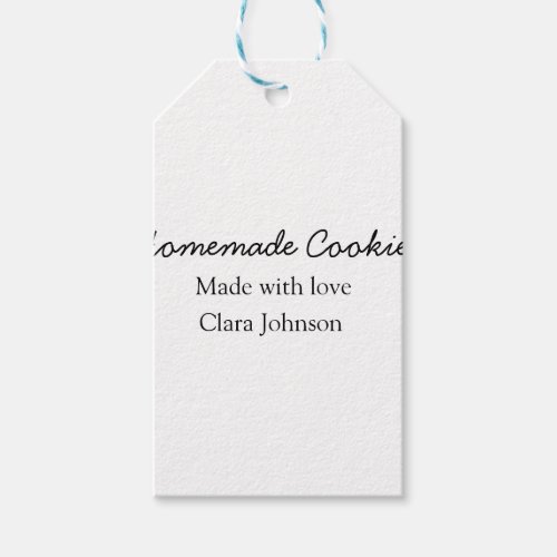 Homemade cookiers add your text name custom  throw gift tags