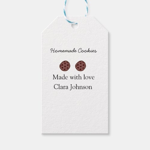 Homemade cookiers add your text name custom  throw gift tags
