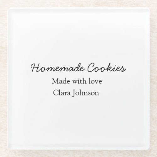 Homemade cookiers add your text name custom  throw glass coaster