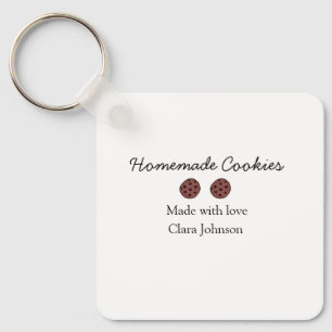 Homemade cookiers add your text name custom throw keychain