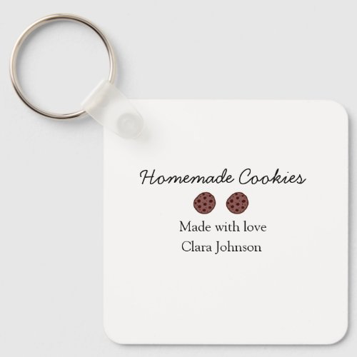 Homemade cookiers add your text name custom  throw keychain