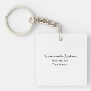 Homemade cookiers add your text name custom throw keychain