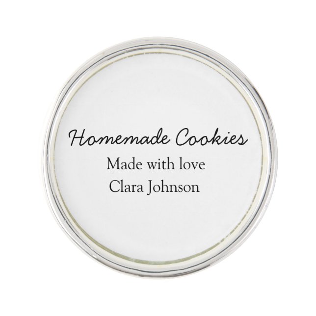 Homemade cookiers add your text name custom  throw lapel pin (Front)