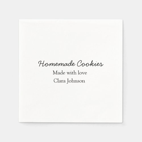 Homemade cookiers add your text name custom  throw napkins
