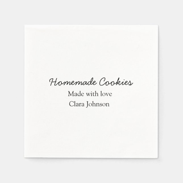 Homemade cookiers add your text name custom  throw napkins (Front)