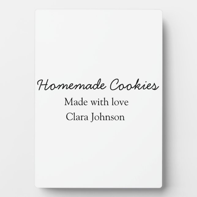 Homemade cookiers add your text name custom  throw plaque (Front)