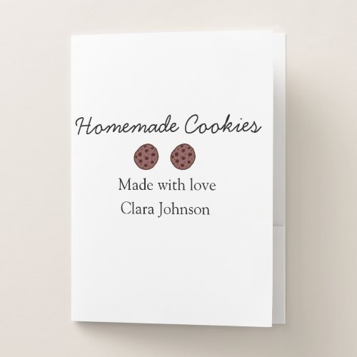 Homemade cookiers add your text name custom  throw pocket folder