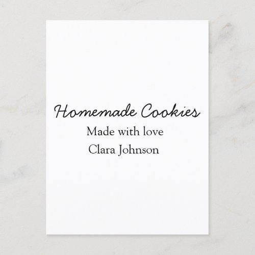 Homemade cookiers add your text name custom  throw postcard