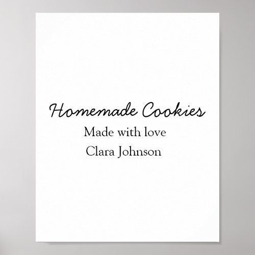 Homemade cookiers add your text name custom  throw poster