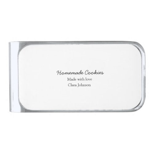 Homemade cookiers add your text name custom  throw silver finish money clip