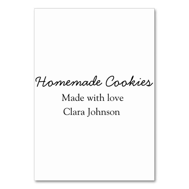 Homemade cookiers add your text name custom  throw table number (Front)