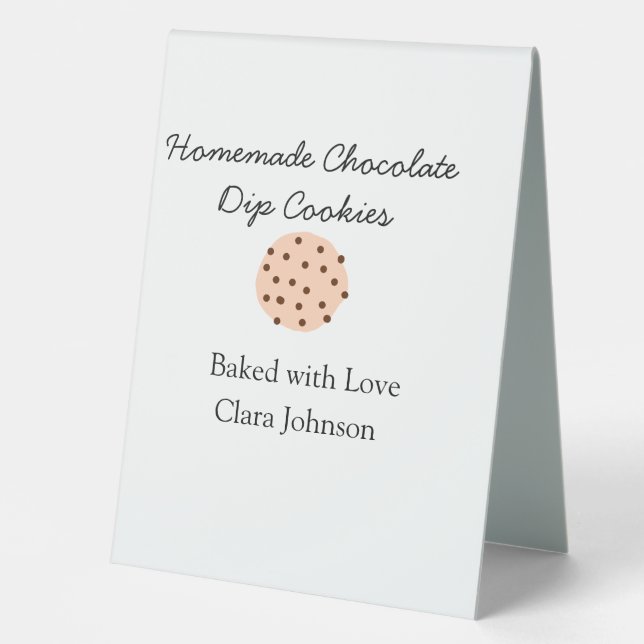 Homemade cookiers add your text name custom  throw table tent (Front)