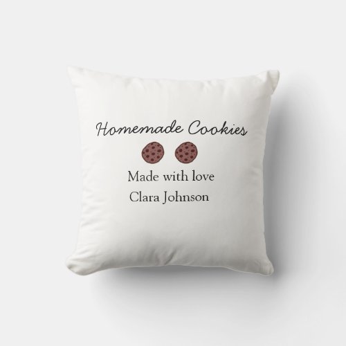 Homemade cookiers add your text name custom  throw throw pillow
