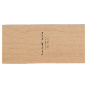 Homemade cookiers add your text name custom throw wood flash drive