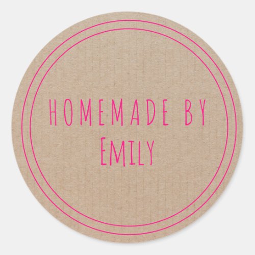 Homemade Cookies Cake Vintage Simple Kraft Paper   Classic Round Sticker