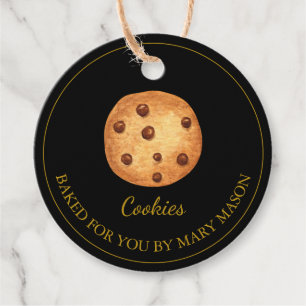Homemade Cookies Favor Tags Black