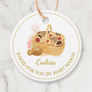 Homemade Cookies Favor Tags White