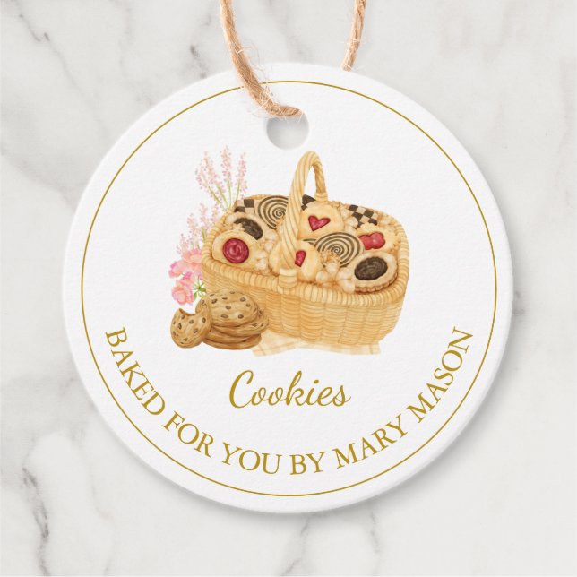 Homemade Cookies Favor Tags | White (Front)