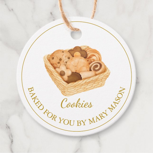 Homemade Cookies Favor Tags | White (Front)