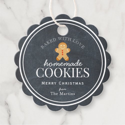 Homemade Cookies Gingerbread Man Chalkboard Favor Tags