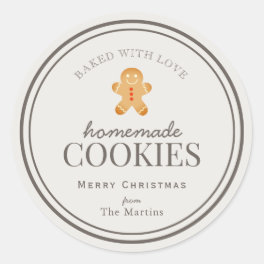 Homemade Cookies Gingerbread Man Holiday Classic Round Sticker