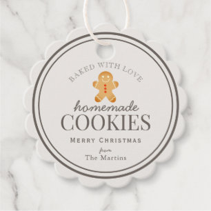 Homemade Cookies Gingerbread Man Holiday Favor Tags