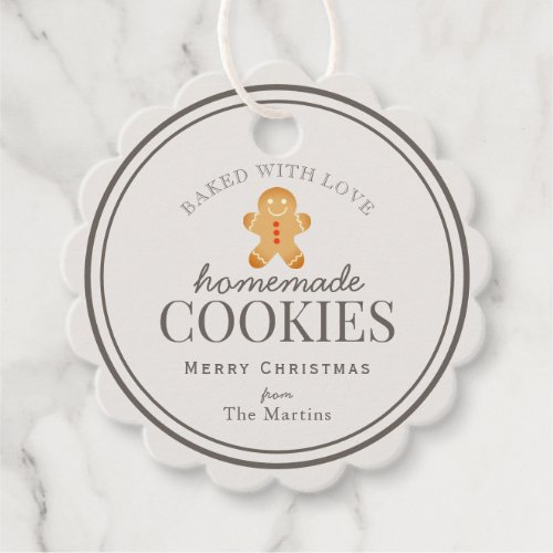 Homemade Cookies Gingerbread Man Holiday Favor Tags
