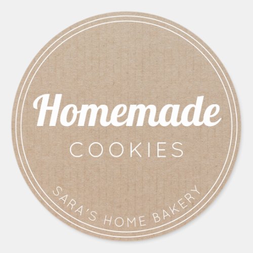 Homemade Cookies Vintage Simple Kraft Paper Classic Round Sticker