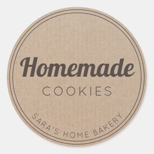Homemade Cookies Vintage Simple Kraft Paper Classic Round Sticker