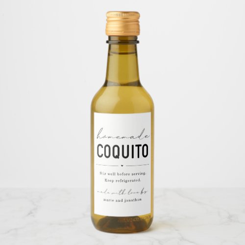 Homemade Coquito Bottle Label