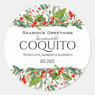 Homemade Coquito Personalized Classic Round Sticker