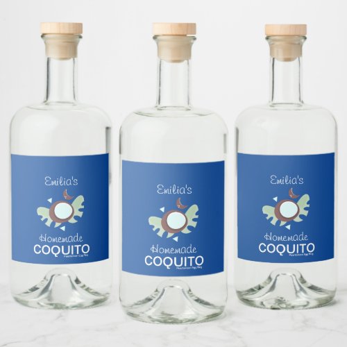 Homemade Coquito Recipe Business Branding Liquor Bottle Label