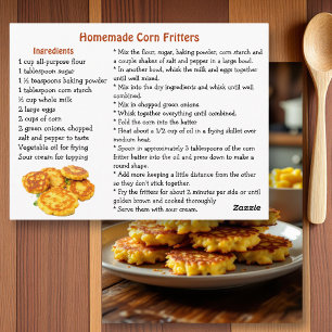 Homemade Corn Fritters Recipe Postcard
