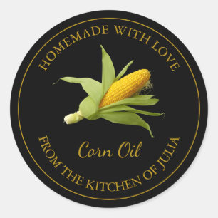 Homemade Corn Oil Label   Black