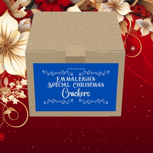 Homemade Crackers Aesthetic Blue Food Label