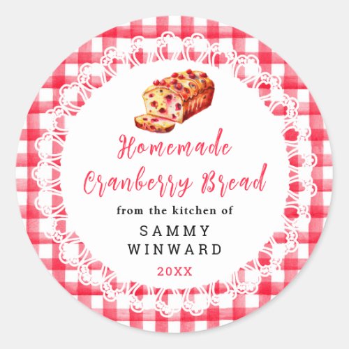 Homemade Cranberry Bread Food Label