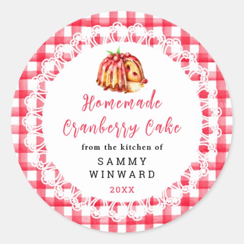 Homemade Cranberry Cake Food Label